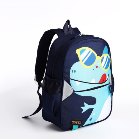 Baby backpack on lightning, 3 outer pockets, blue color-4