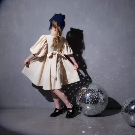 Платье для девочки, MINAKU :Party Dress, цвет молочный, рост 128 см-11