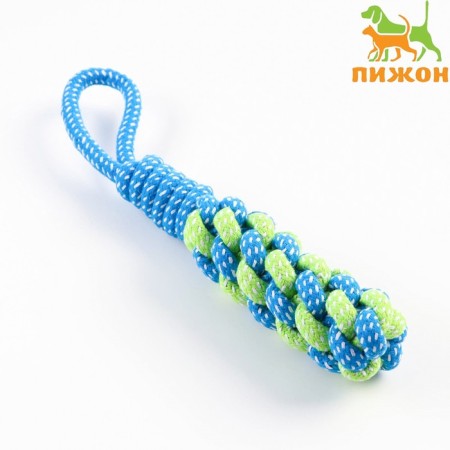 A wicker cable toy with a pen, 120 g, up to 31 cm, blue/green