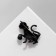 Brooch "Cat" with pearls, black and white color in gold