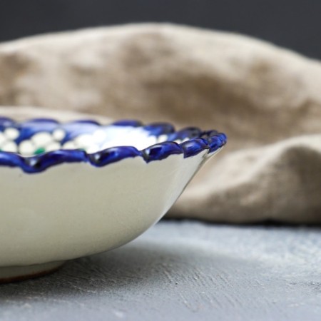 The plate of the Rishtan ceramics "Patterns", blue, deep, mix, 20 cm-8