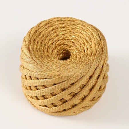 Knitted yarn metallic "snake scales" 100 g (gold)-1