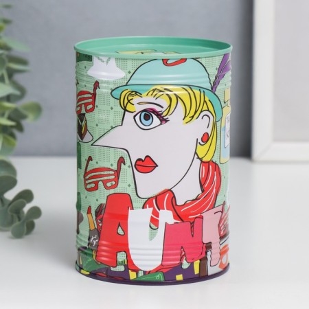 Копилка металл банка "Родственники" МИКС 12,5х8,5х8,5 см-2