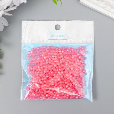 Beads for creativity plastic "Pink mother of pearl" set 20 grams d = 0.4 cm-4