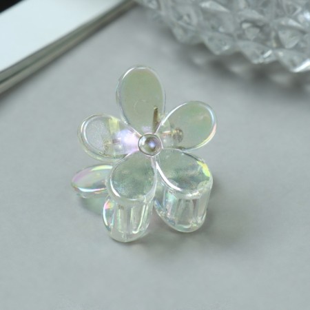 Hair crab "Avanti" (set 6 pcs) Flower, 2.2 cm, transparent