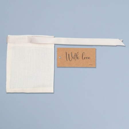 Gift bag made of cotton "with love", 10 x 12 cm +/- 1.5 cm-3