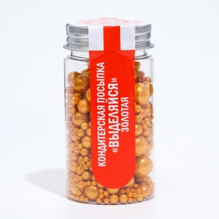 Confectionery sprinkling "stand out", gold, 50 g-1