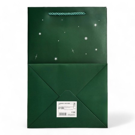 Laminated package, with the New Year window, 20 x 30 x 16 cm, green-1