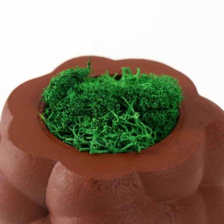 Concrete Kashpo "Bubbles" with moss brown 8x8x5cm (moss green stabilized)-3