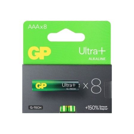 Battery Alkalin GP Ultra Plus Alkaline, AAA, LR03-8BL, 1.5V, blister, 8 pcs
