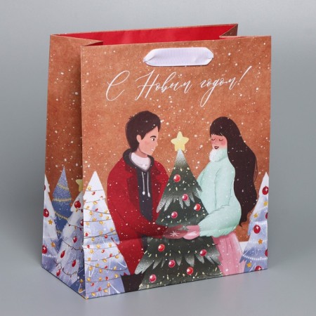 Craft vertical package "I love", ml 23 x 27 x 11.5 cm, new year-3