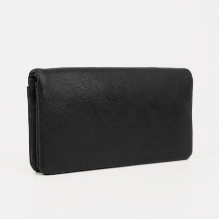 Women's wallet on magnets, black color-1