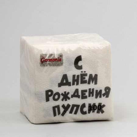 Napkins paper single -layer harmony of color "Happy Birthday Pupsik" 24*24 cm, 100 pcs-3