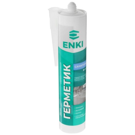 Enki sealant, silicone, sanitary, white, 280 ml