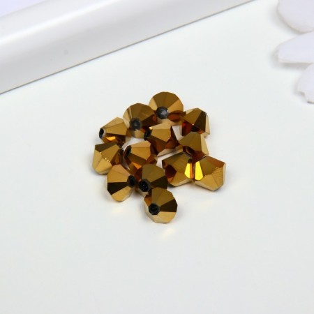 Busy glass, 8 mm, 13 pcs. gold-1