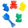 Set for playing in sand No. 103: 4 molds, scoop with crown, mix
