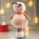 Interior doll "Girl in a pink fur coat and in a hat with ears" 38x11x16 cm