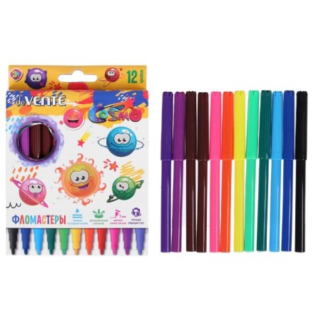 Flomasters 12 colors, Devente Cosmo, ventilated cap