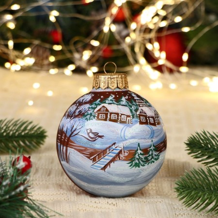 A set of 4 Christmas balls 100 mm "Winter Dream"-3