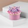 A needleman with a casket for storing little things, 8 × 7.8 × 7.8 cm, pink color