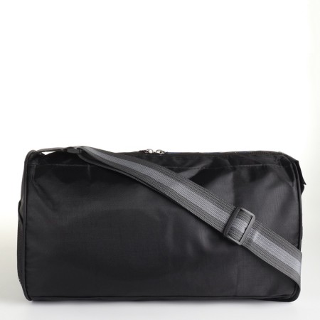 Sports bag with zipper, long belt, black color/cornflower-2