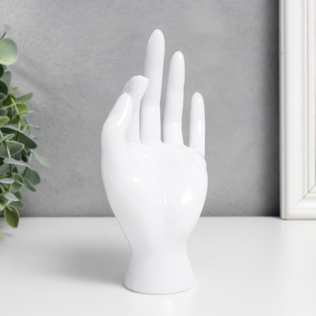 Souvenir Polystone stand for jewelry "Hand" White 16.5x8 cm-2