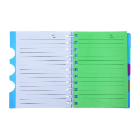 Notepad on the crest A6, 100 sheets, line, plastic cover, with neon divisors, mix-8