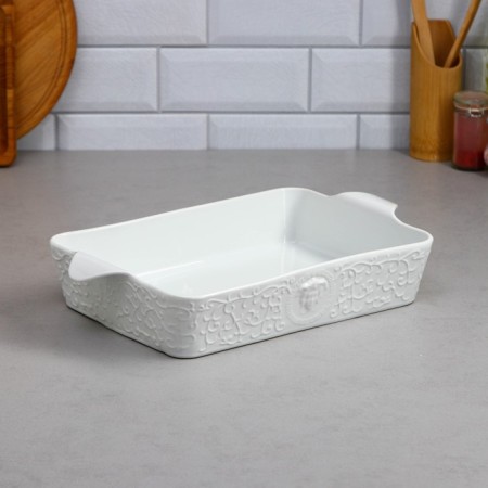 Veronica baking form, 3 l, white, porcelain, Iran