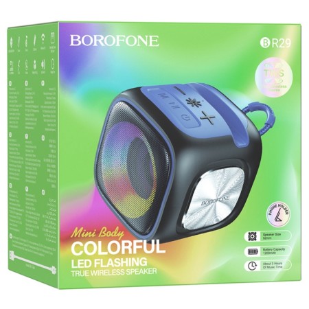 Portable column Borofone BR29, 1200 mAh, 7 W, BT 5.3, FM, TF cards, USB, AUX, Black-5