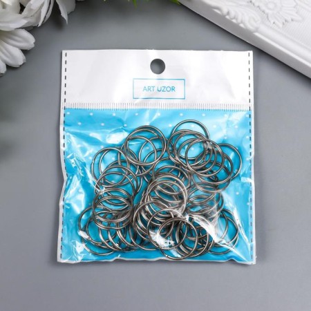 Connecting ring metal silver 2.2x2.2 cm set 50 pcs-3