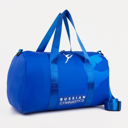 Female sports bag with zipper, blue color-2