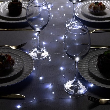 Garland "Mishura" 5 m Rosa, IP20, silver thread, 100 LED, white glow, USB
