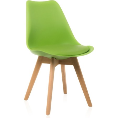 Plastic stool Bonuss array/eco -leather/plastic, natural/green 49x57x82 cm