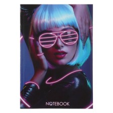 College and integrated college, A5, 64 sheets, girl. Neon, Blok in a cage, glossy lamination
