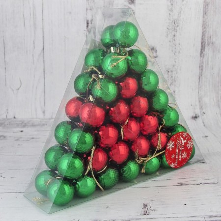 Set of balls plastic D-3 cm, 56 pcs "Triangle" red green-1