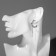 Hanging earrings with rhinestones "Rings" with pendants, white color in silver