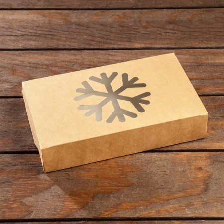 Folding box "Snowflake", craft, 20 x 12 x 4 cm-1