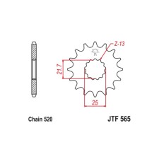 Leading star JT SPROCKETS JTF565-12SC, circuit 520, 12 teeth