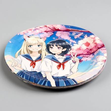 Disposable paper plate "anime", 18 cm-2