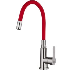 Fashun A54301-10 kitchen mixer, single-leaf, flexible surge, stainless steel, satin, red 96868