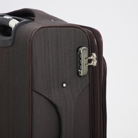 Small 24 suitcase "on lightning, code castle, with extension, brown color-4