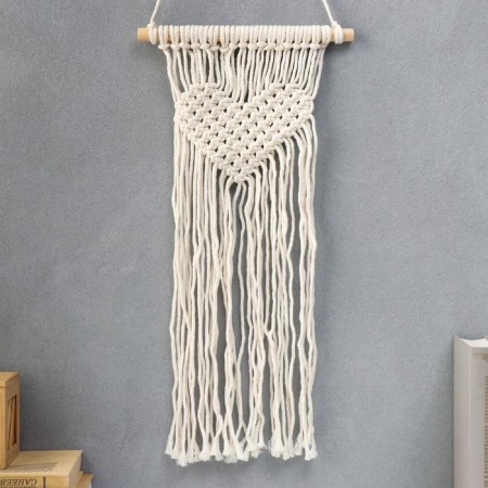 Panel wall -mounted macrame "Heart" 75x25 cm