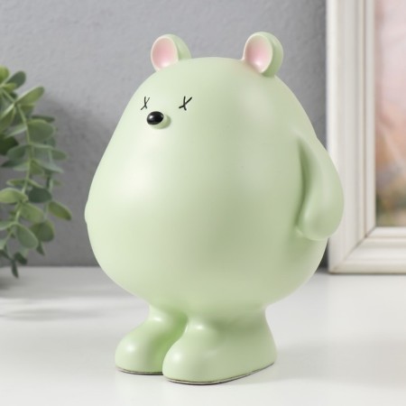 Pigpie Polystone "Puffy Green Bear" 16x11x16.5 cm-3