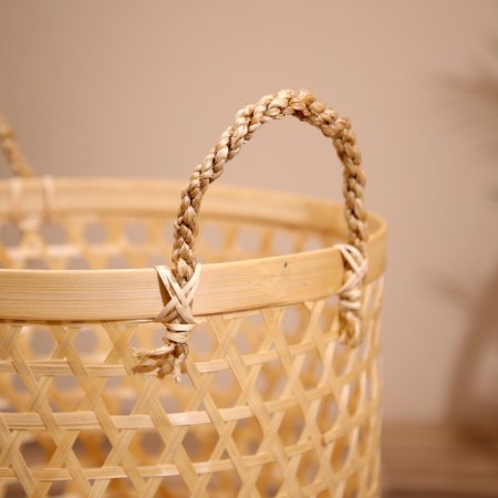 Wicker basket, from bamboo 35x35x45 cm-5