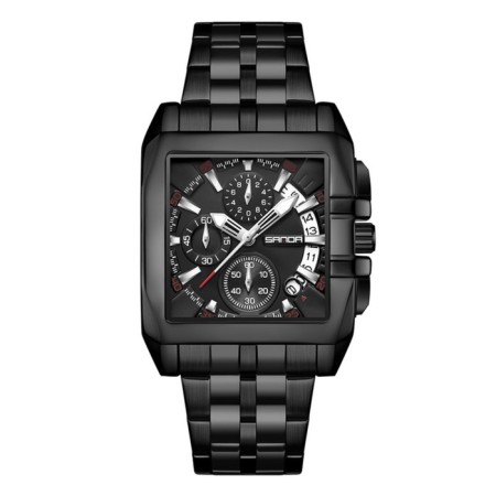Watch of wrist, D-4.5 cm, calendar, chronograph, waterproof, luminous, black