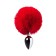 Anal plug Toyfa Metal, silver, with a red tail, 4.2 cm, d = 2.7 cm
