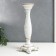 Polystone candlestick for 1 candle "lush sheet" white 26.5x9x9 cm