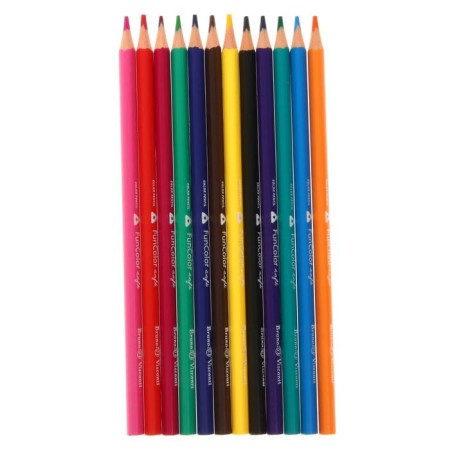 Pencils 12 colors Funcolor, plastic, three -sided, mix-2