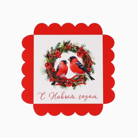 Box for confectionery products with PVC Happy New Year, 18 x 3 cm, New Year-6