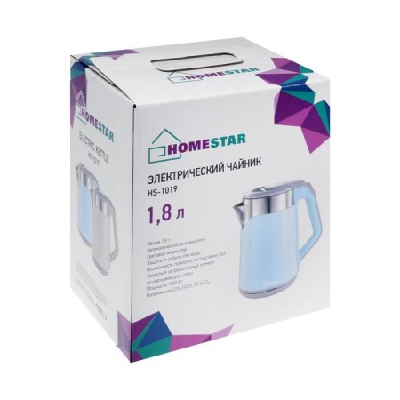 Electric kettle Homestar HS-1019, plastic, flair, 1.8 l, 1500 watts, pink-6
